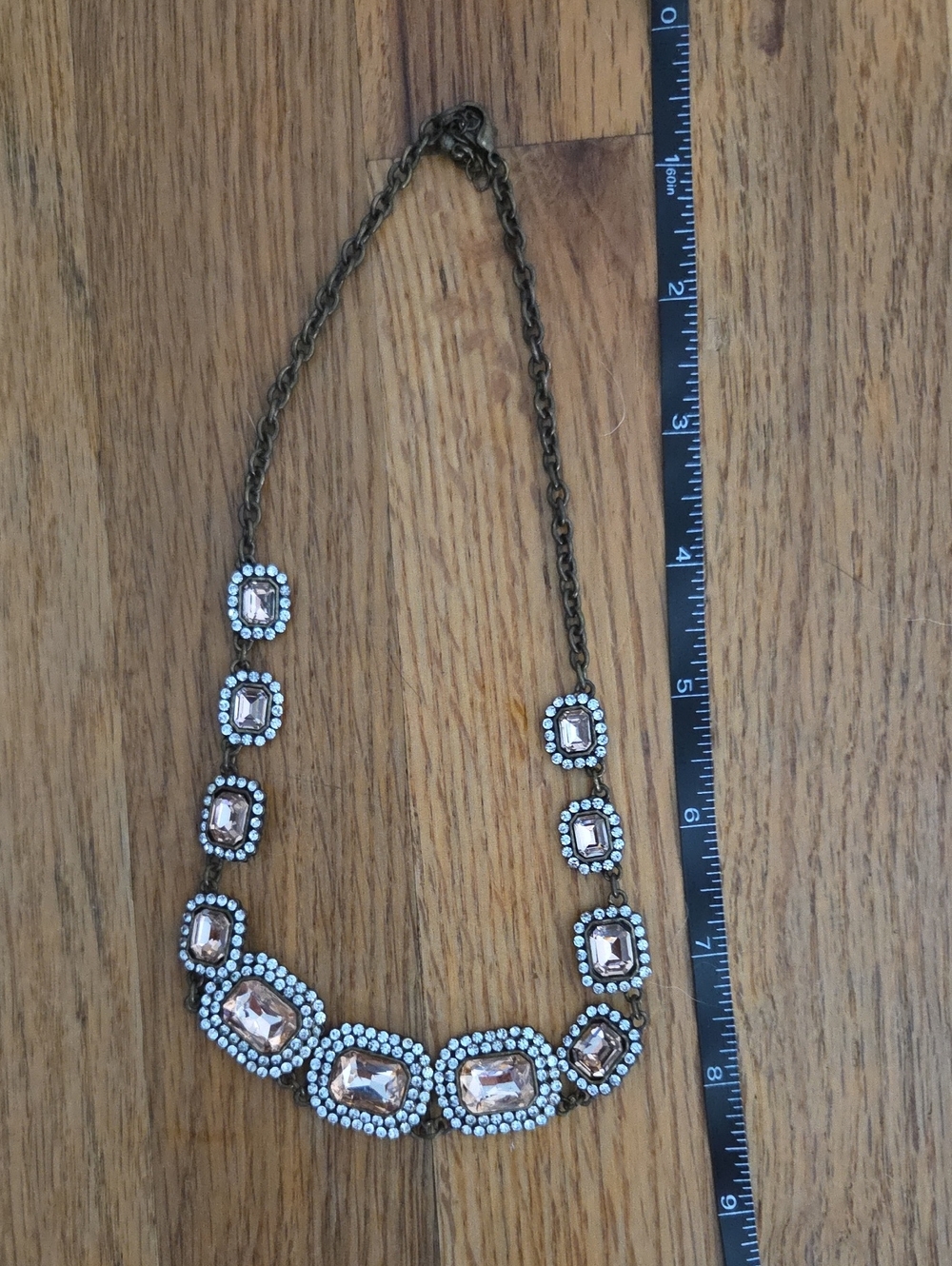 Statement Crystal Necklace - Champagne Stones